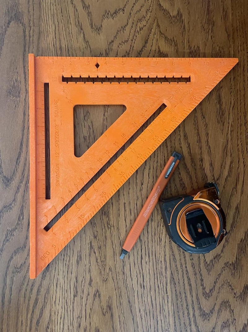 Swanson Tool Co. , Inc Swanson Tool Co. T0701 12" Orange Composite Speedlite Square Layout Tool - Image 2